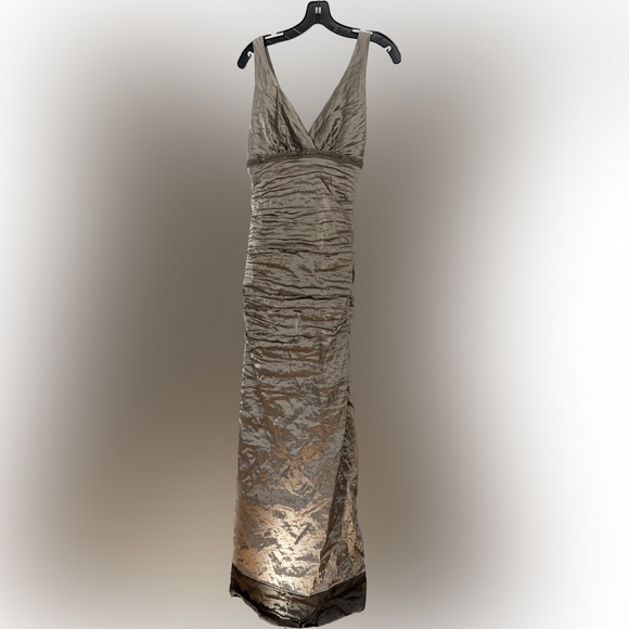 Nicole Miller Collection dress. New, never worn. Ruche fabric, beaded detail. - Picture 2 of 6